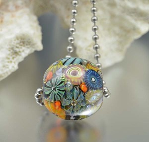 Avalon Reef - encased murrini bead necklace