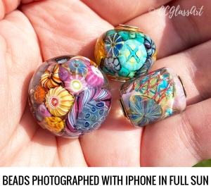Example of a handful of beads photographed in full sun